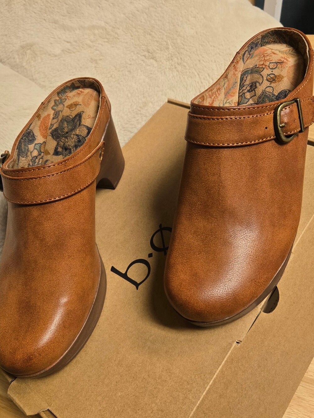 B.o.c By Born Brown Adel Clogs With Boho Pattern Inner Womens Size 9.5 - New - Picture 3 of 10